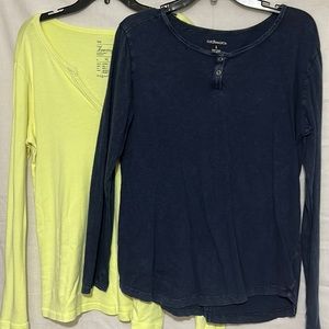 Two long sleeve light weight tops